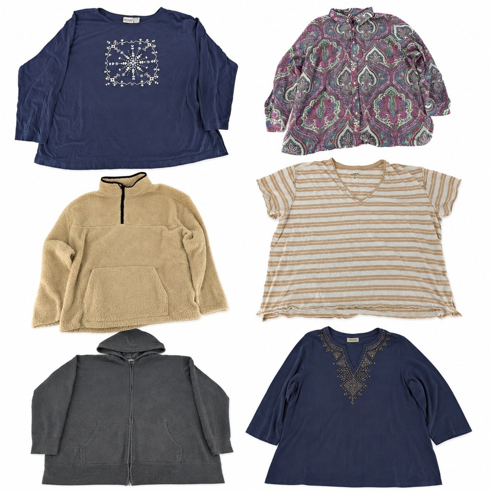 Plus Women 3X Shirt Lot Talbots Torrid Paisley Fleece Boho Career Cottage Casual